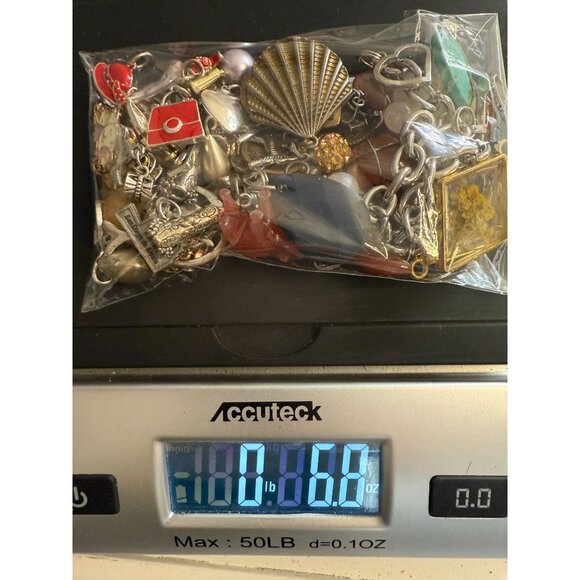 Charm & Small Pendant Lot With Silver Tone Toggle Bracelet For DIY Jewelry Craft - Picture 12 of 12